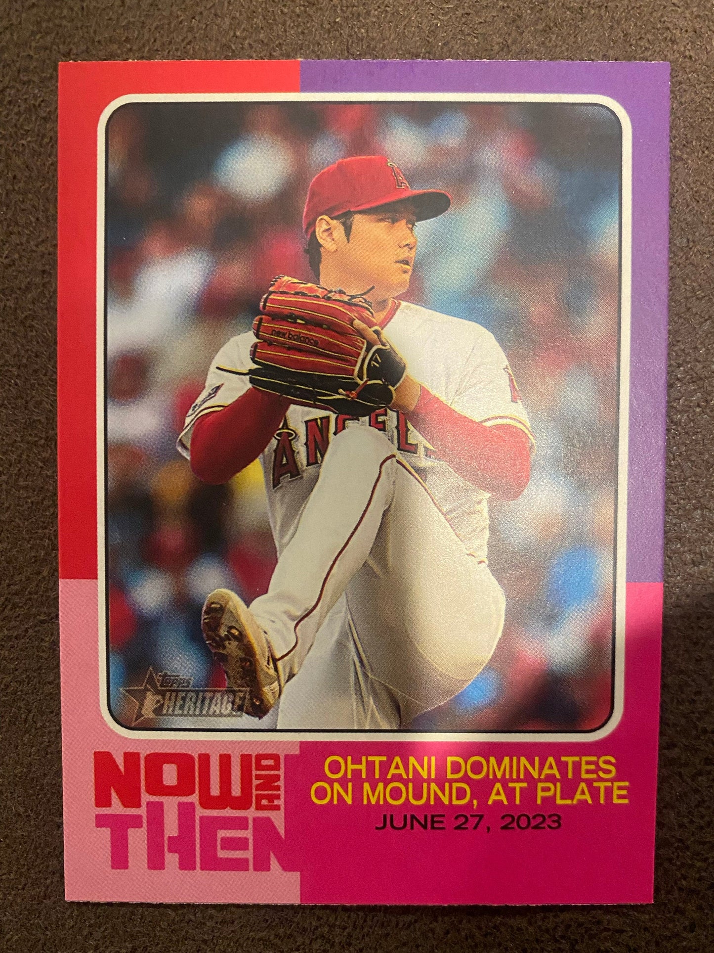 Shohei Ohtani - 2024 Topps Heritage High Number - Now and Then - Dominates Mound - Angels