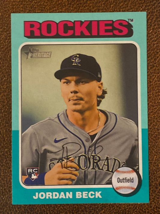 Jordan Beck - 2024 Topps Heritage High Number - Aqua Border - Rockies