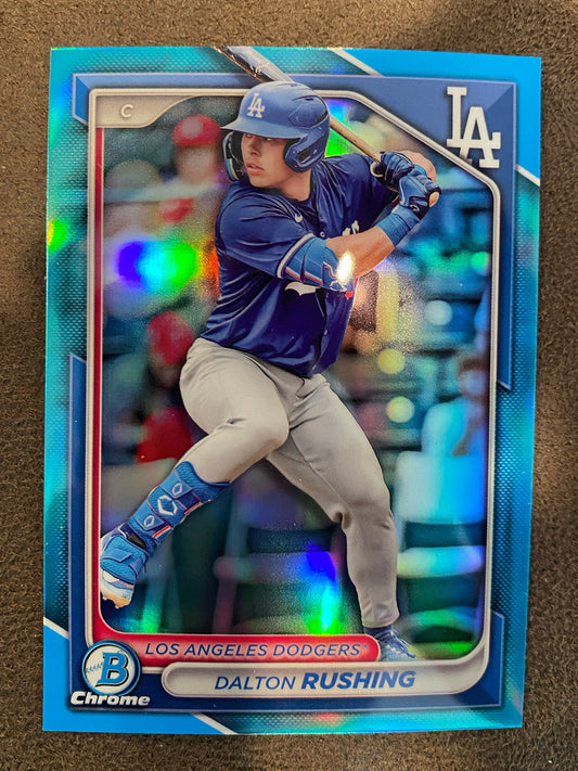 Dalton Rushing - 2024 Bowman Draft - Skyblue Chrome Refractor - Dodgers