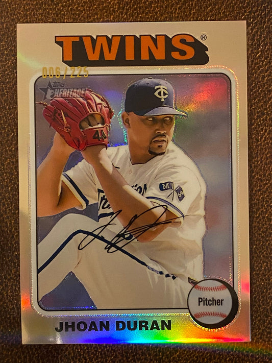 Jhoan Duran - 2024 Topps Heritage High Number - Silver /225 - Twins