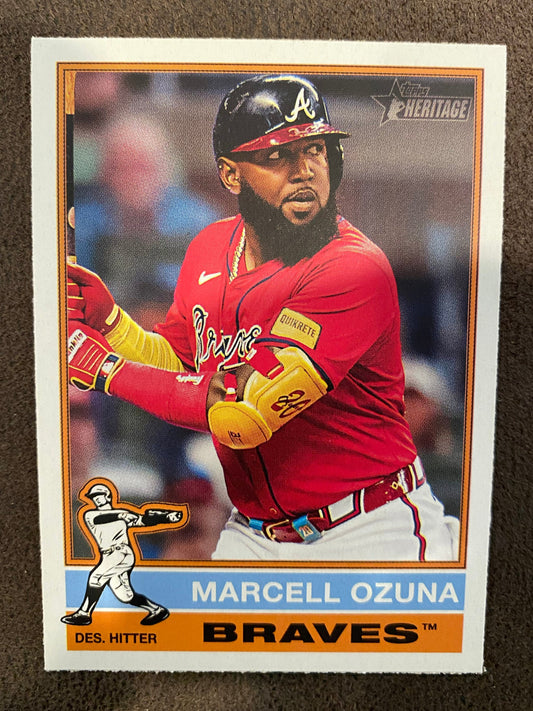 Marcell Ozuna - 2025 Topps Heritage - Cartoon Variation - Braves