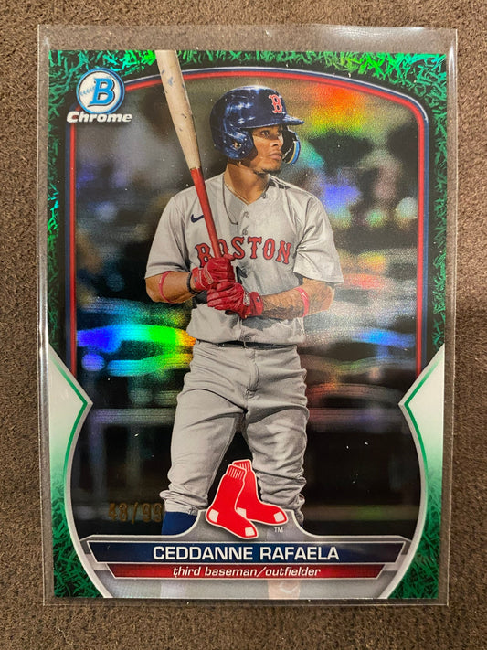 Ceddanne Rafaela - 2023 Bowman - Green Grass /99 - Red Sox