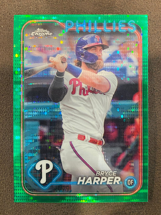 Bryce Harper - 2024 Topps Chrome - Green Sonar /99 - Phillies
