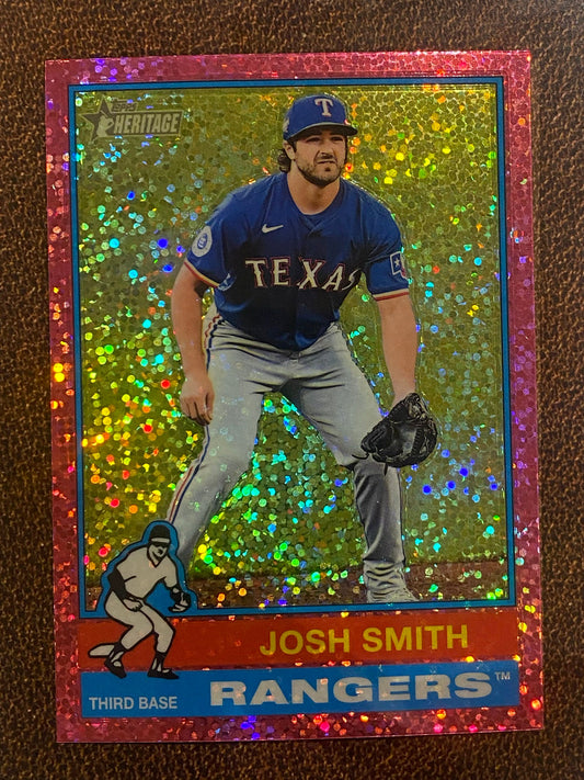 Josh Smith - 2025 Topps Heritage - Pink Sparkle - Rangers