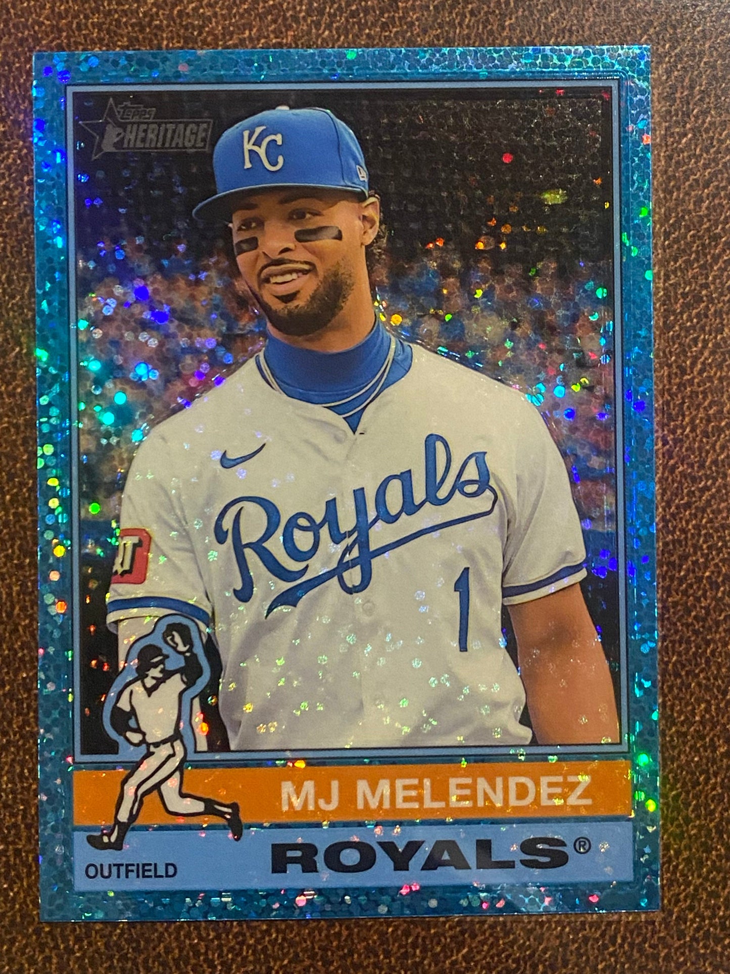 MJ Melendez - 2025 Topps Heritage - Blue Sparkles - Royals