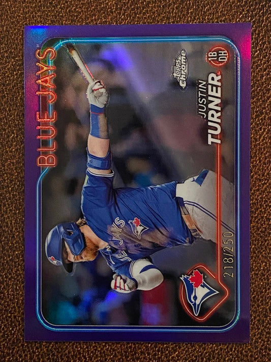 Justin Turner - 2024 Topps Chrome - Purple Refractor /299 - Blue Jays