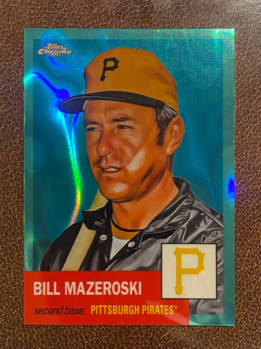 Bill Mazeroski - 2022 Topps Chrome Platinum Anniversary - Aqua Raywave /299 - Pirates