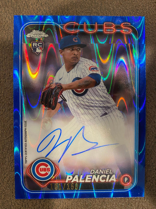 Daniel Palencia - 2024 Topps Chrome - Blue Raywave Rookie AUTO /150 - Cubs