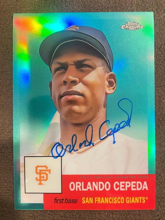 Orlando Cepeda - 2022 Topps Chrome Platinum - Aqua Refractor AUTO /150 - Giants