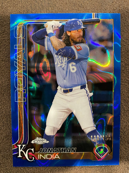 Jonathan India - 2025 Topps Chrome - Blue Raywave /150 - Royals