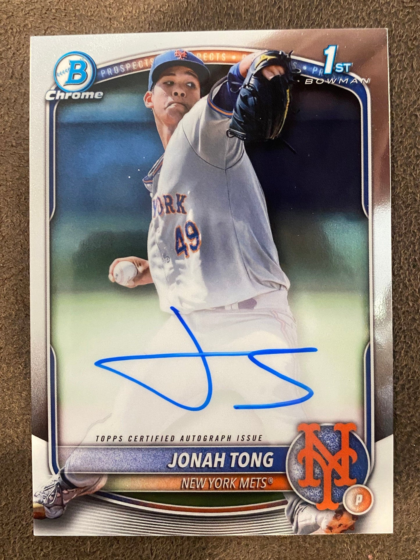 Jonah Tong - 2025 Bowman - Chrome 1st AUTO - Mets