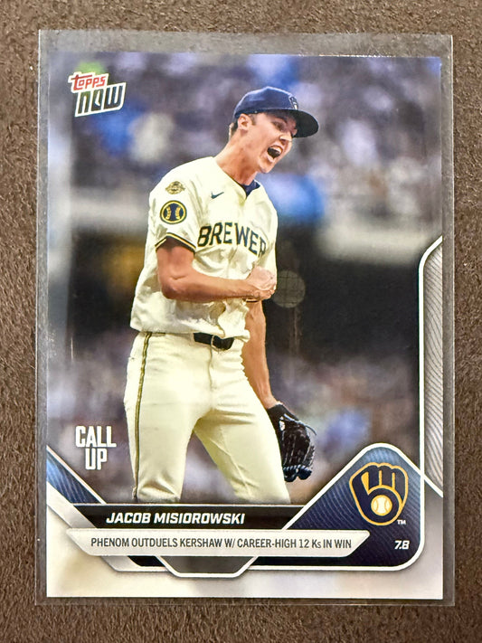 Jacob Misiorowski - 2025 Topps Now - Card 402 (PR: 7,823) - Brewers