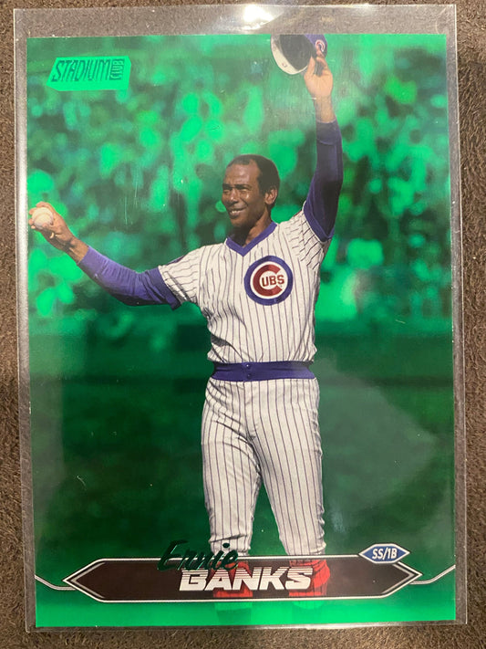 Ernie Banks - 2024 Topps Stadium Club - Green Foil /199 - Cubs