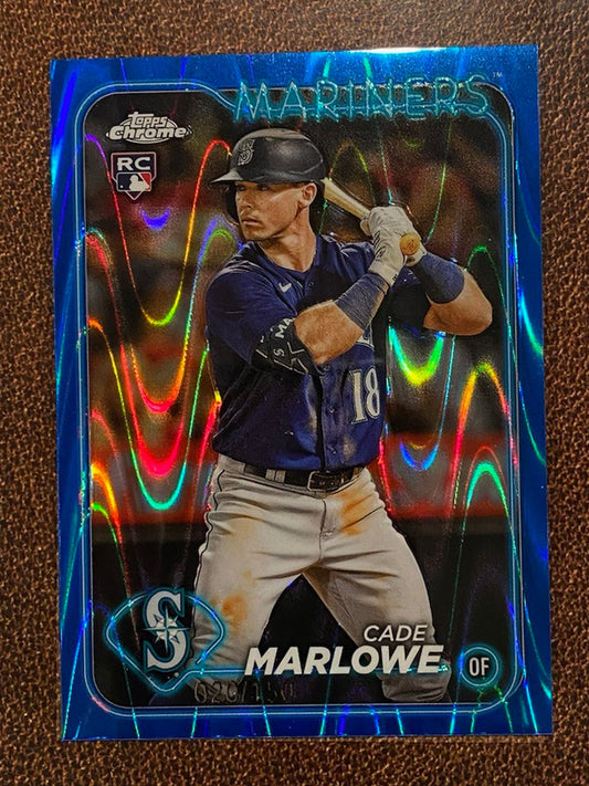 Cade Marlowe - 2024 Topps Chrome - Blue Raywave Refractor /150 - Mariners