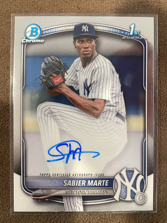 Sabier Marte - 2025 Bowman Chrome - 1st Chrome AUTO - Yankees