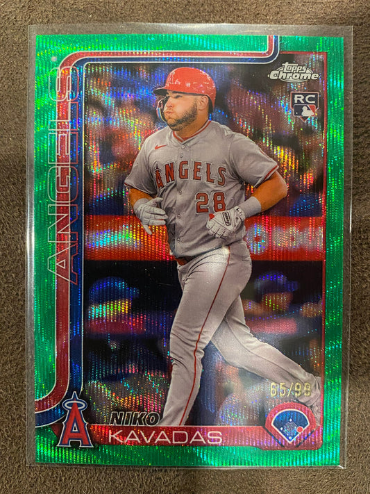 Niko Kavadas - 2025 Topps Chrome - Green Wave /99 - Angels