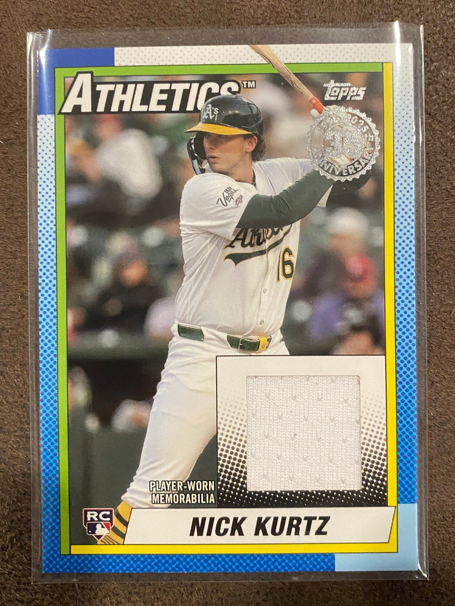 Nick Kurtz - 2025 Topps Update - 1990 Player Worn RELIC - Athletics