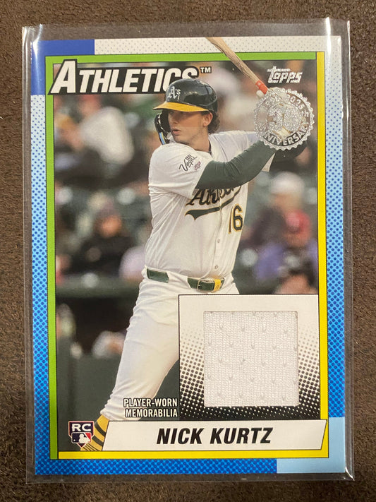 Nick Kurtz - 2025 Topps Update - 1990 Player Worn RELIC - Athletics