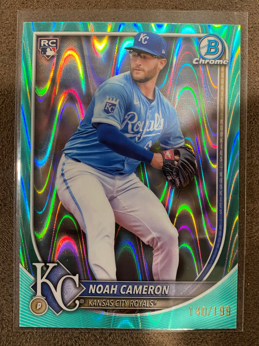 Noah Cameron - 2025 Bowman Chrome - Aqua Raywave /199 - Royals