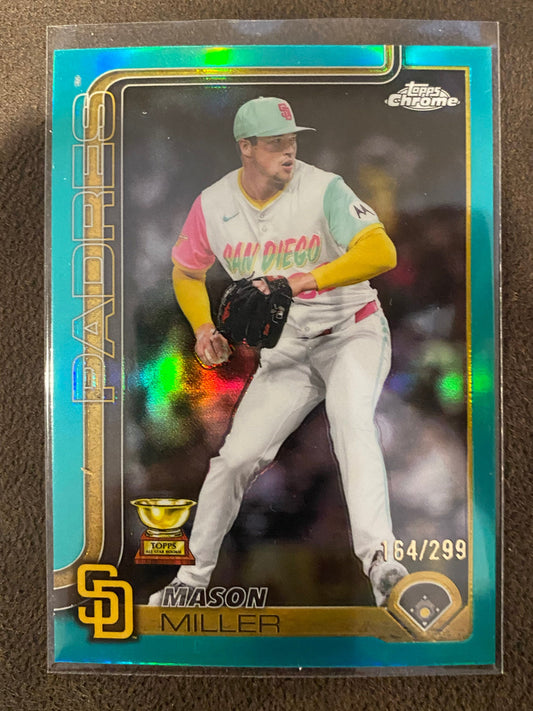 Mason Miller - 2025 Topps Chrome Update - Aqua Refractor /299 - Padres