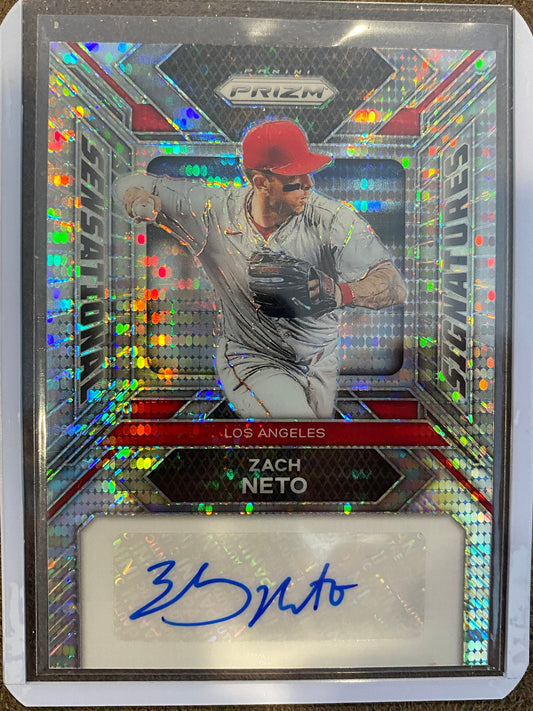 Zach Neto - 2024 Panini Prizm - Sensational Signatures Pulsar /199 AUTO - Angels
