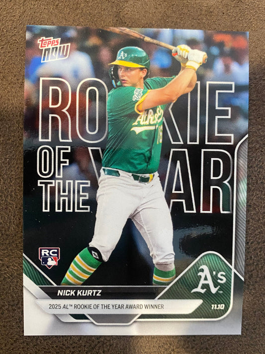 Nick Kurtz - 2025 Topps Now - Rookie of the Year - Athletics