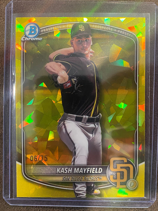 Kash Mayfield - 2025 Bowman Sapphire - YELLOW /75 - Padres