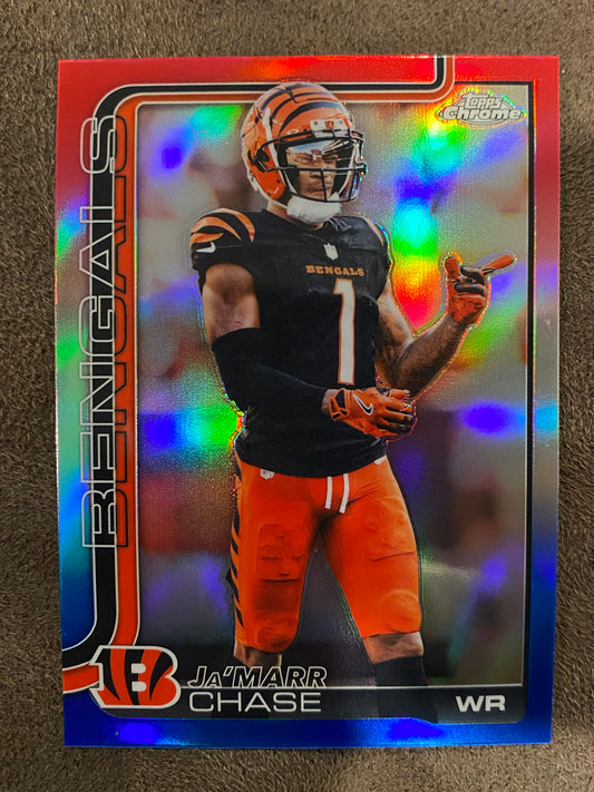 JaMarr Chase - 2025 Topps Chrome - Red White & Blue - Bengals