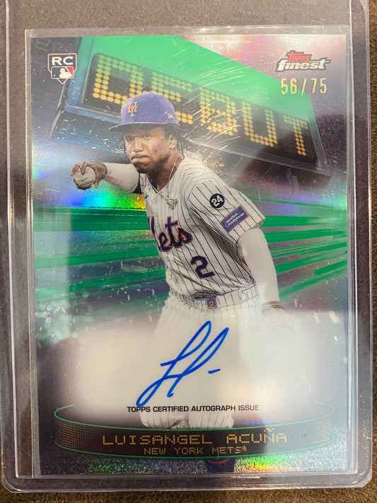 Luisangel Acuna - 2025 Topps Finest - Rookie Debut GREEN AUTO /75 - Mets