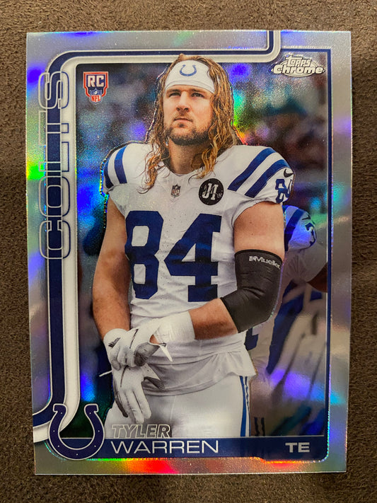 Tyler Warren - 2025 Topps Chrome - Rookie Variation Refractor (*Slight Upper Left Edge Issues*) - Colts