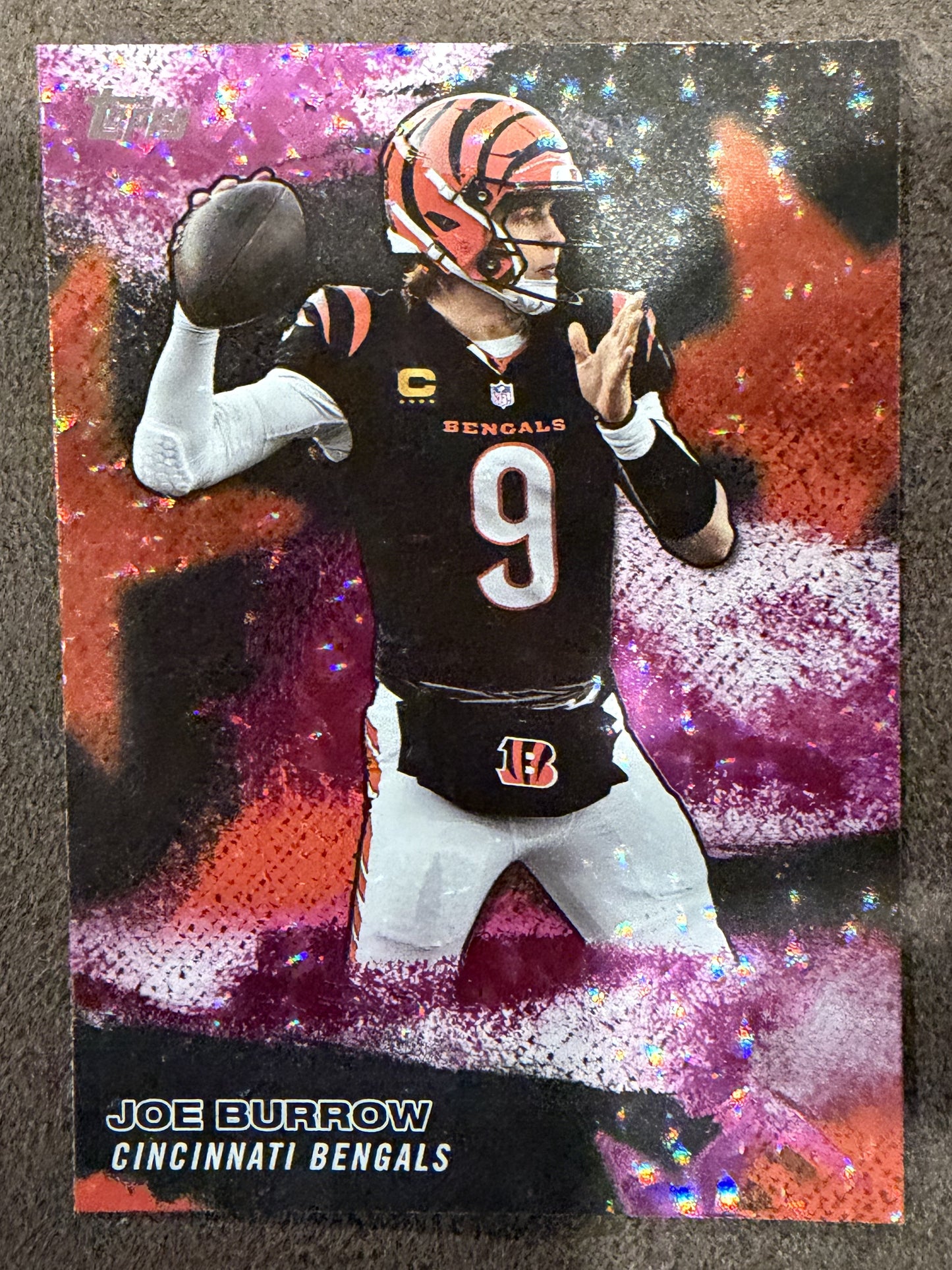 Joe Burrow - 2026 Topps Flagship - PINK Crackle NFL Stars - Bengals