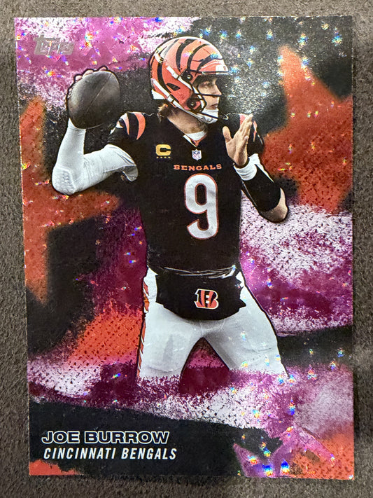 Joe Burrow - 2026 Topps Flagship - PINK Crackle NFL Stars - Bengals
