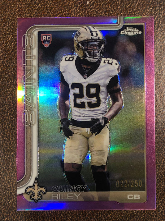 Quincy Riley - 2025 Topps Chrome - HOT PINK Refractor /250 - Saints