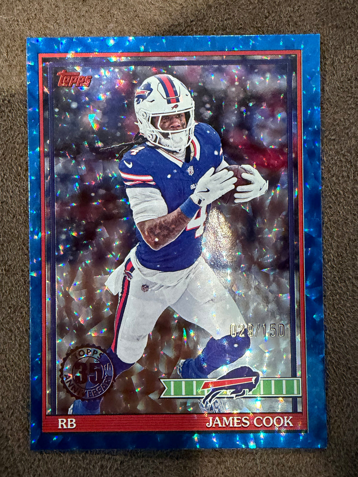 James Cook - 2026 Topps Flagship - BLUE 1991 Crackle /150 - Bills