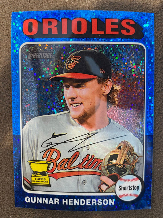 Gunnar Henderson - 2024 Topps Heritage - Blue Sparkle - Orioles