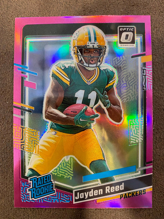 Jayden Reed - 2023 Donruss Optic - Pink Refractor Rated Rookie - Packers