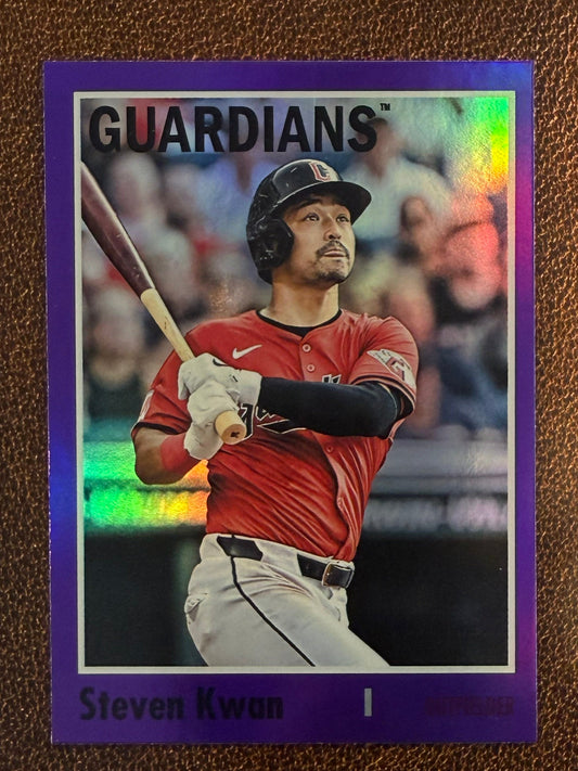 Steven Kwan - 2024 Topps Archives - Purple Foil - Guardians