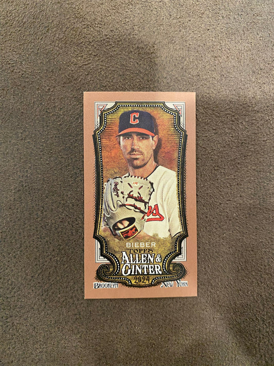 Shane Bieber - 2024 Allen & Ginter - Mini Gold Border - Guardians