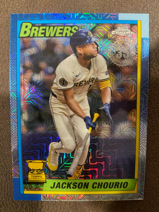 Jackson Chourio - 2025 Topps Series 1 - 1990 Silver Pack Mojo - Brewers
