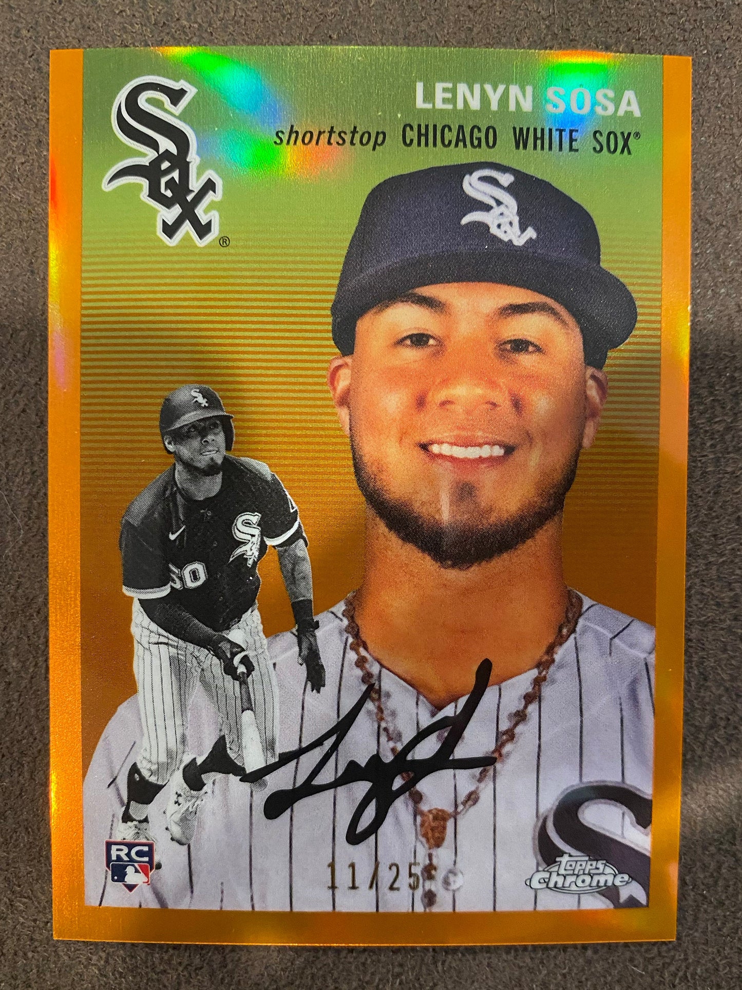Lenyn Sosa - 2023 Topps Chrome Platinum Anniversary - Orange Refractor /25 - White Sox