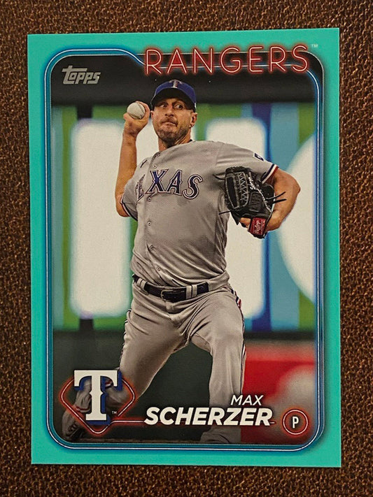 Max Scherzer - 2024 Topps Series 2 - Aqua Parallel - Rangers