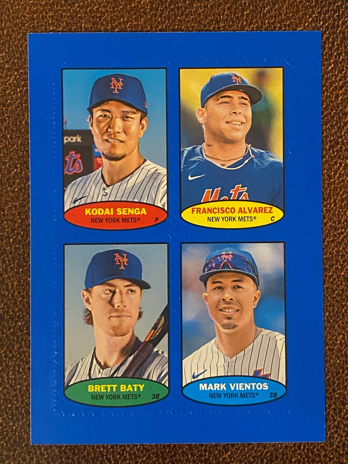 Senga/Alvarez/Baty/Vientos - 2023 Topps Heritage High Number - Stamps Blue Parallel - Mets