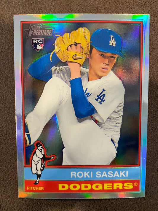 Roki Sasaki - 2025 Topps Heritage - Chrome Refractor - Dodgers