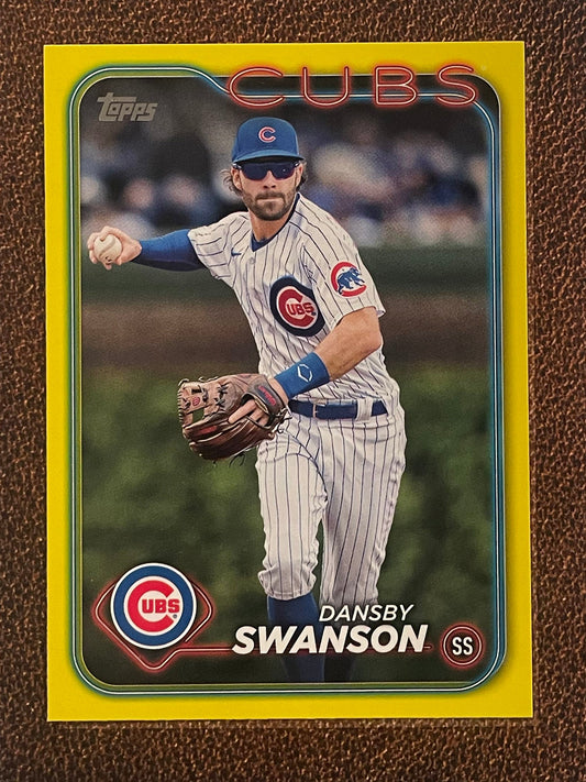 Dansby Swanson - 2024 Topps Series 1 - Yellow Parallel - Cubs