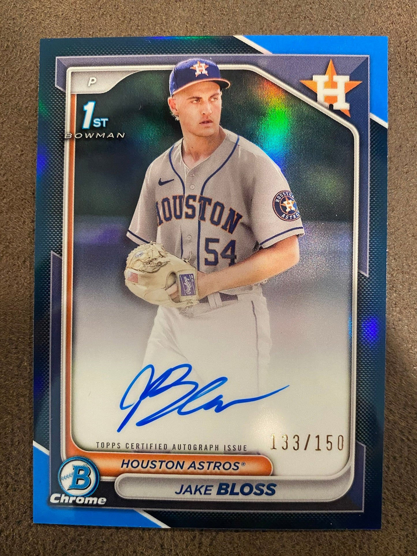 Jake Bloss  - 2024 Bowman Chrome - 1st Blue Refractor AUTO /150 - Astros