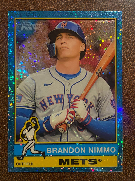 Brandon Nimmo - 2025 Topps Heritage - Blue Sparkles - Mets