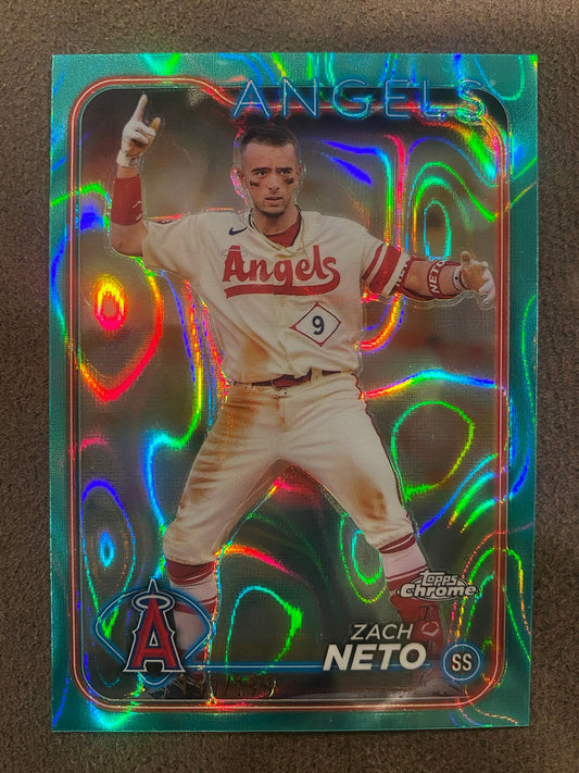 Zach Neto - 2024 Topps Chrome - Aqua Raywave /199 - Angels