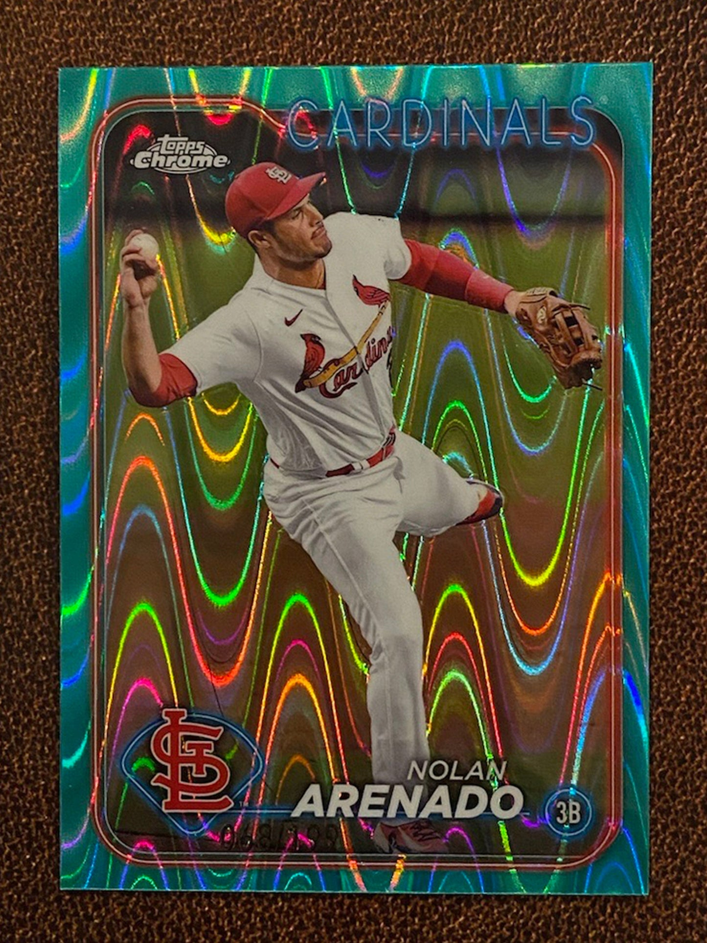 Nolan Arenado - 2024 Topps Chrome - Aqua Raywave /199 - Cardinals