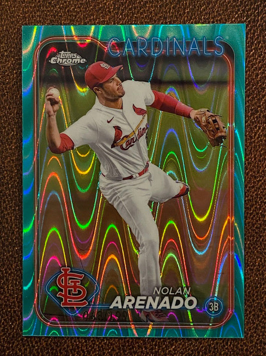 Nolan Arenado - 2024 Topps Chrome - Aqua Raywave /199 - Cardinals