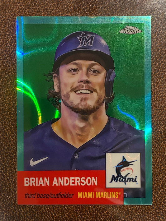 Brian Anderson - 2022 Topps Chrome Platinum Anniversary - Aqua Raywave /299 - Marlins